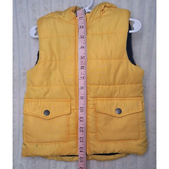 Little Me Tiger Hood Fleece Lined Yellow Puffer Vest - Size2T   Toddler Boy - Picture 7 of 8